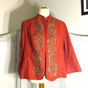 Coldwater Creek NWT Orange Embellished Blazer Size 16